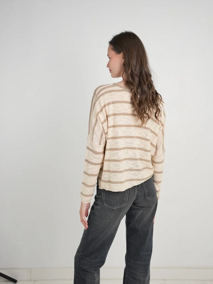 Aboat Time Knit Top - Eggshell