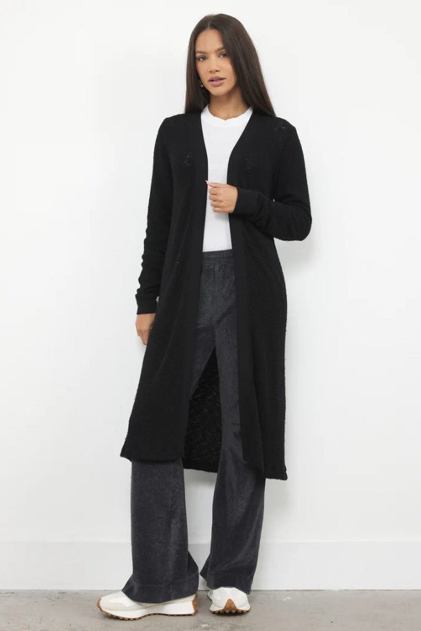 Adeline Sweater Midi Cardigan - Black - Jaffi's