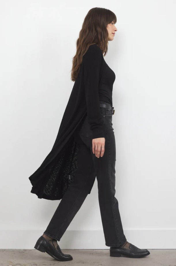 Adeline Sweater Midi Cardigan - Black