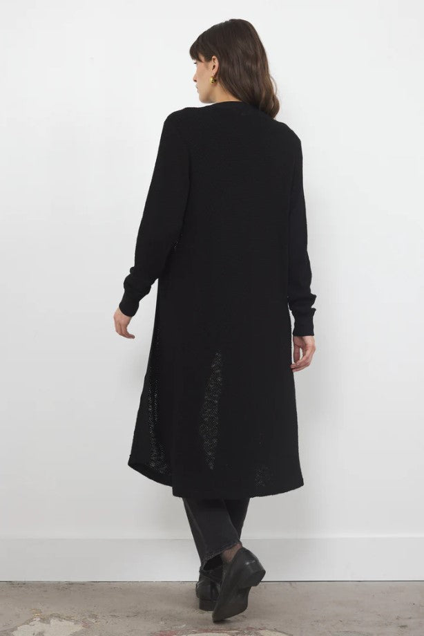 Adeline Sweater Midi Cardigan - Black