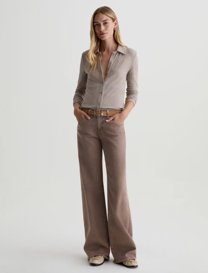Adira Low Rise Wide Leg - Sulfur Taupe Grey - Jaffi's