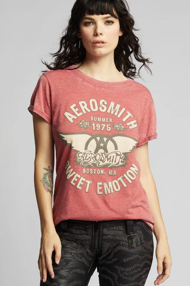 Aerosmith Sweet Emotion Burn Out Tee - Chili Pepper