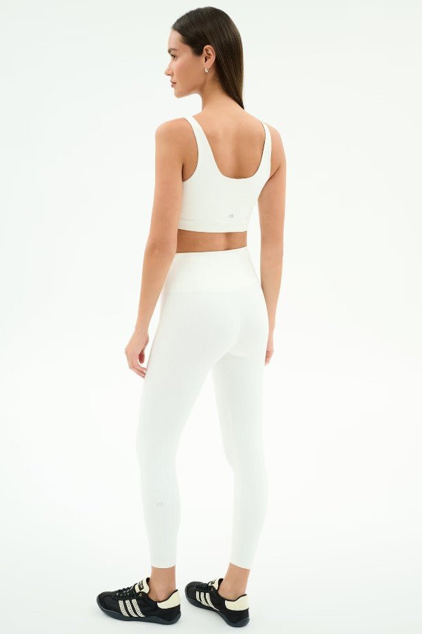 Airweight Rib High Waist 7/8th Legging - White - Jaffi's