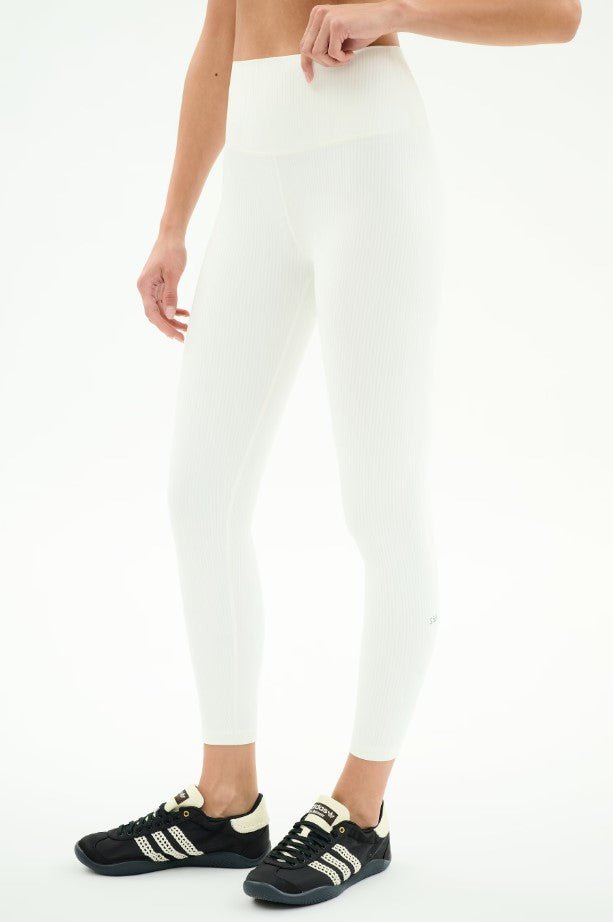 Airweight Rib High Waist 7/8th Legging - White - Jaffi's