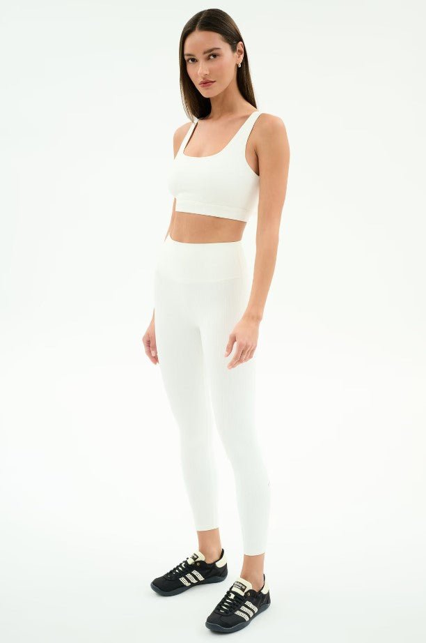 Airweight Rib High Waist 7/8th Legging - White - Jaffi's
