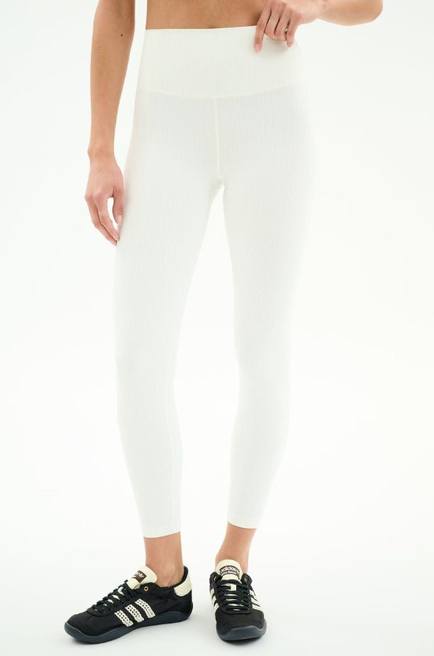 Airweight Rib High Waist 7/8th Legging - White - Jaffi's