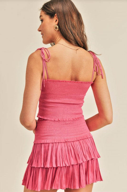 Silky Amore Skirt - Hot Pink