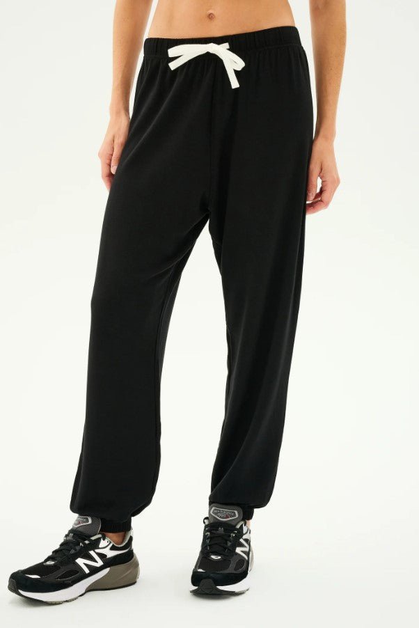 Andie Oversized Fleece Sweatpant - Black - Jaffi's