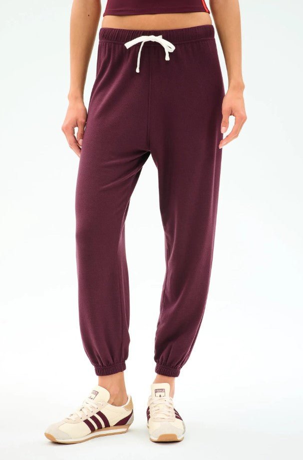 Andie Oversized Fleece Sweatpant - Dark Cherry - Jaffi's