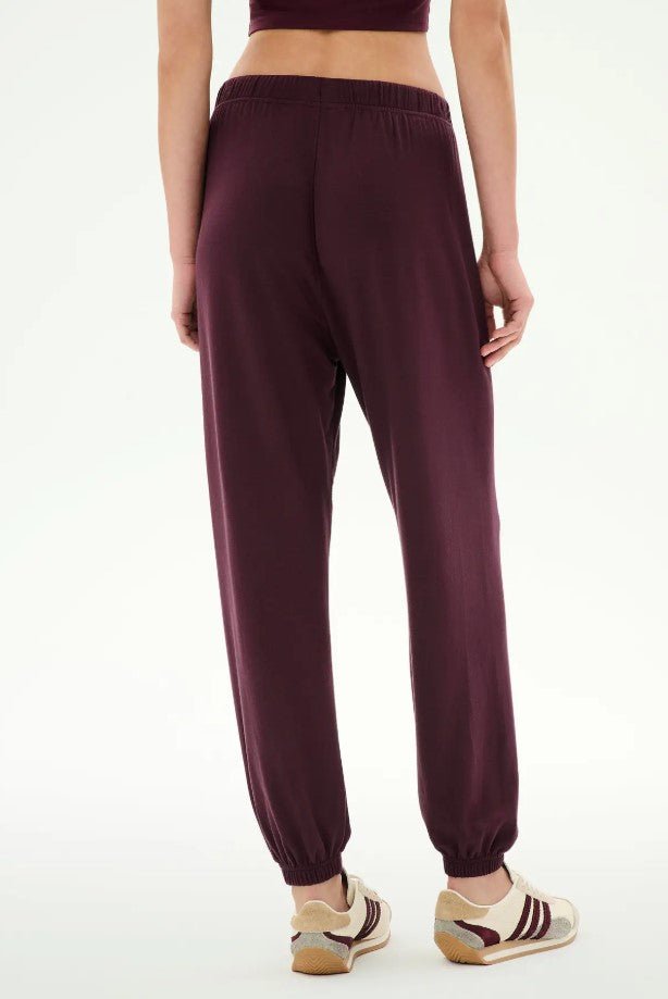 Andie Oversized Fleece Sweatpant - Dark Cherry - Jaffi&
