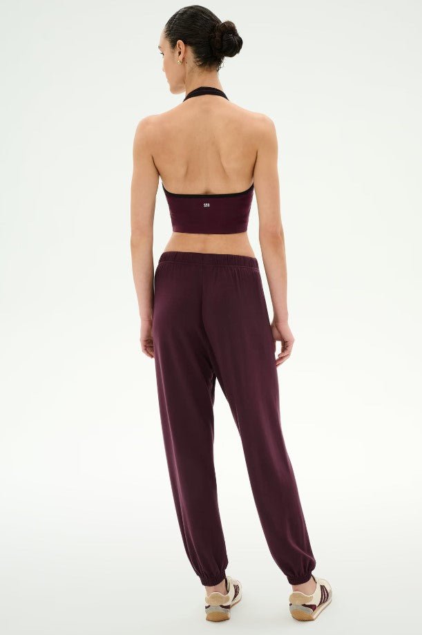 Andie Oversized Fleece Sweatpant - Dark Cherry - Jaffi&