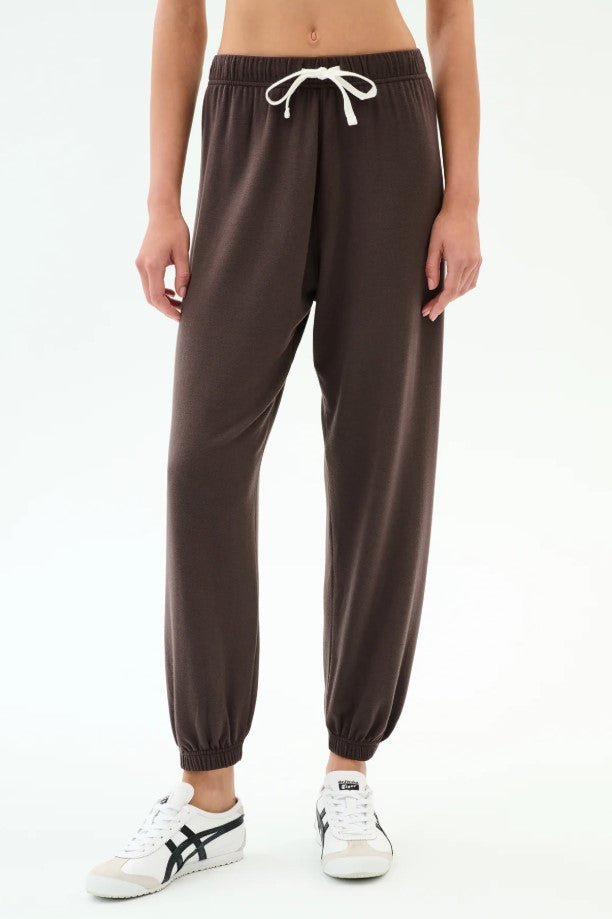 Andie Oversized Fleece Sweatpant - Dark Chocolate - Jaffi's