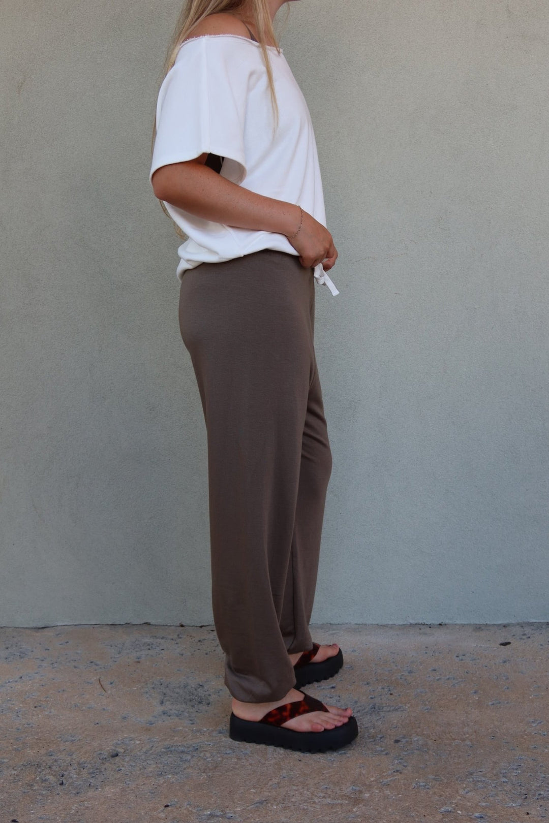 Andie Oversized Fleece Sweatpant - Lentil - Jaffi&