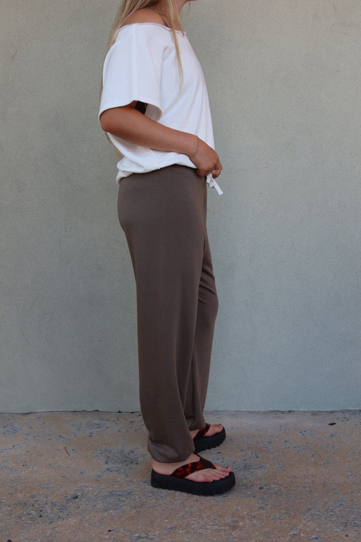 Andie Oversized Fleece Sweatpant - Lentil - Jaffi&
