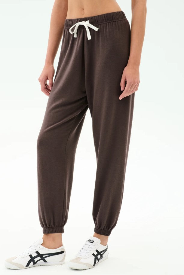 Andie Oversized Fleece Sweatpant - Dark Chocolate