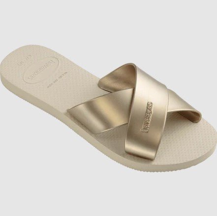 Aqua Metallic Sandal - Beige - Jaffi's