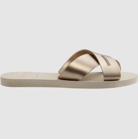 Aqua Metallic Sandal - Beige - Jaffi's