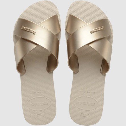Aqua Metallic Sandal - Beige - Jaffi's