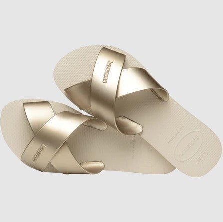 Aqua Metallic Sandal - Beige - Jaffi's