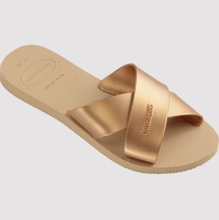 Aqua Metallic Sandal - Golden - Jaffi's