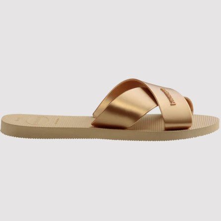 Aqua Metallic Sandal - Golden - Jaffi's