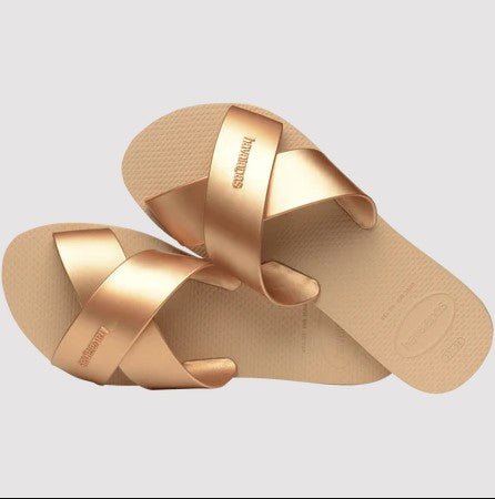 Aqua Metallic Sandal - Golden - Jaffi's