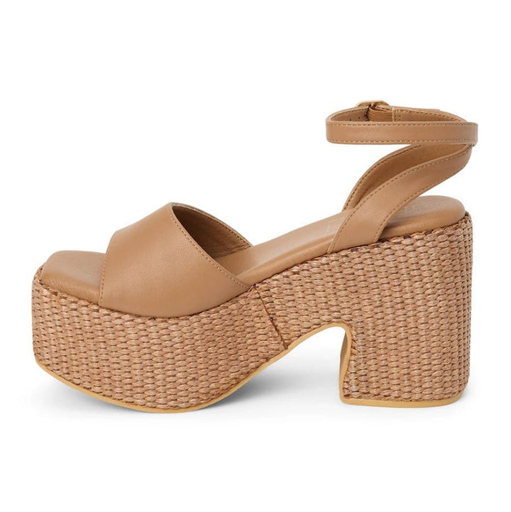 Arden Platform Heel - Cognac - Jaffi's