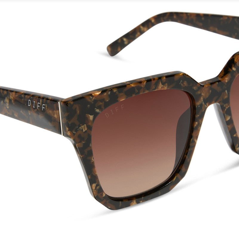 Ariana Sunglasses - Glitter Tortoise + Brown Gradient Polarized