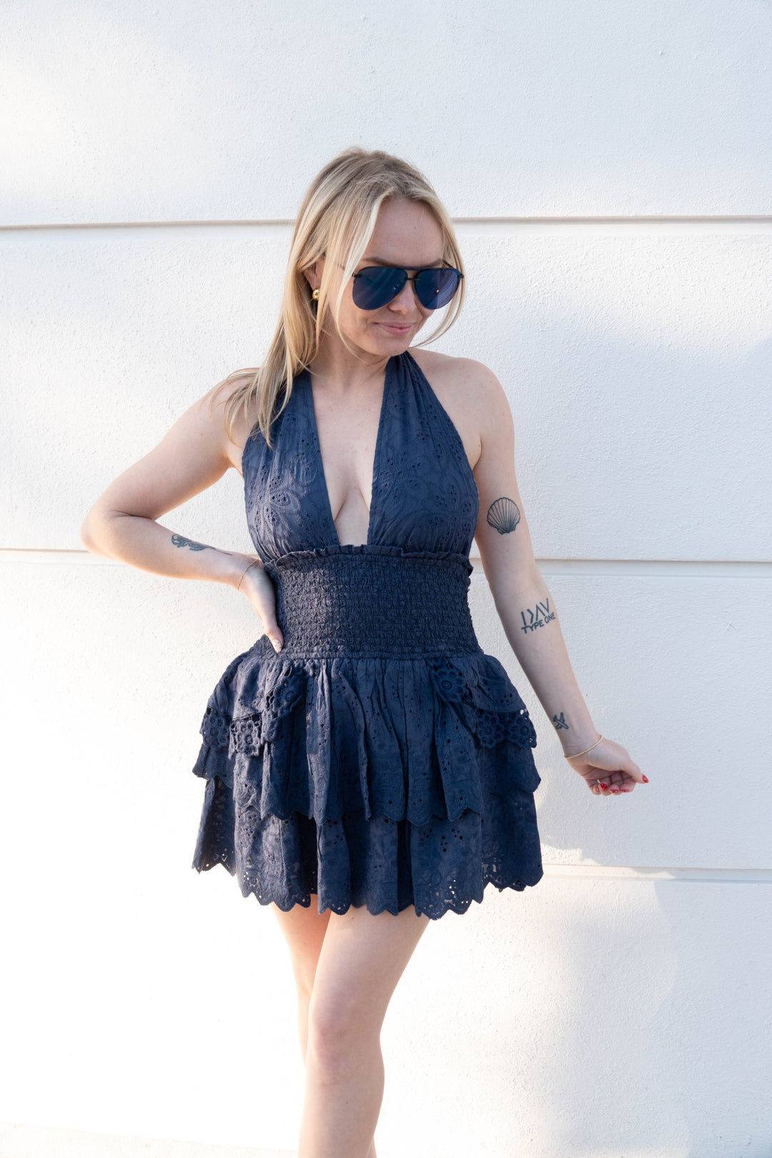 Arielle Dress - Navy - Jaffi's