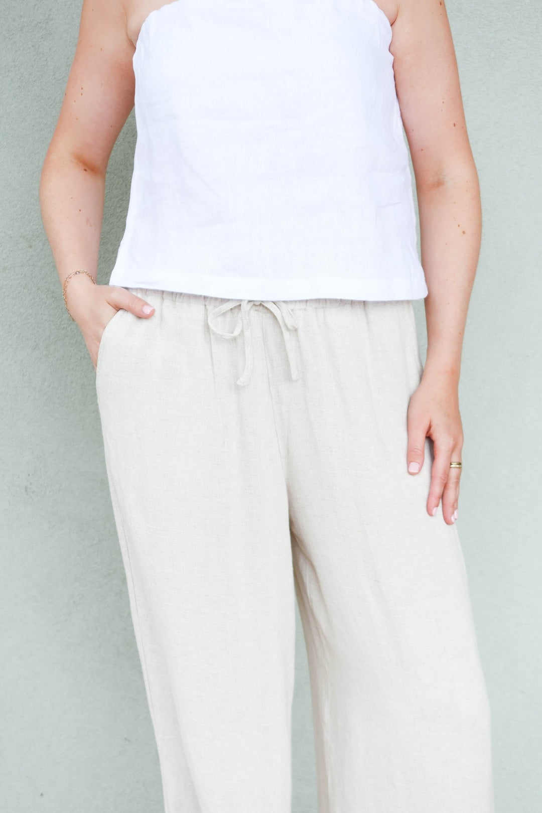 Arlo Wide Leg Pant - Linen - Jaffi's