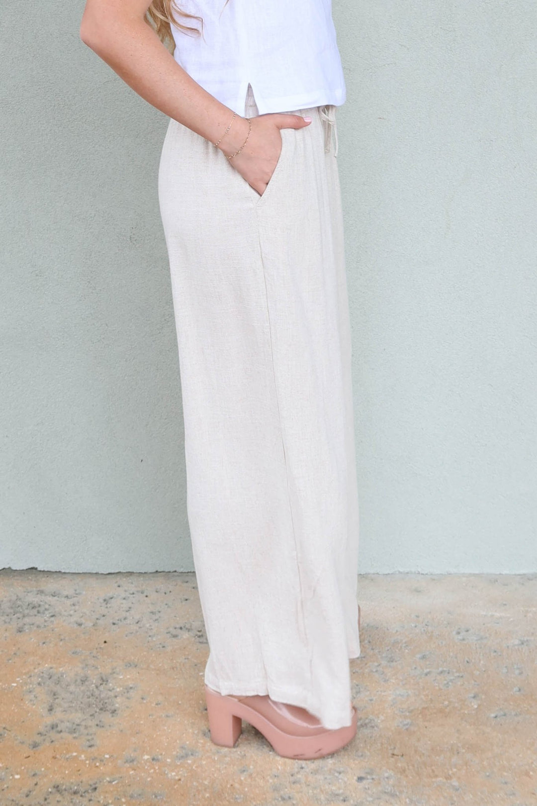 Arlo Wide Leg Pant - Linen - Jaffi's