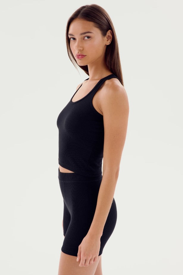 Black Ashby Rib Crop