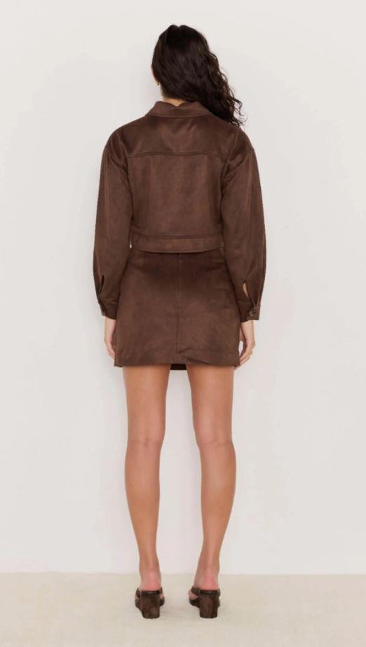 Aston Suede Mini Skirt - Chocolate