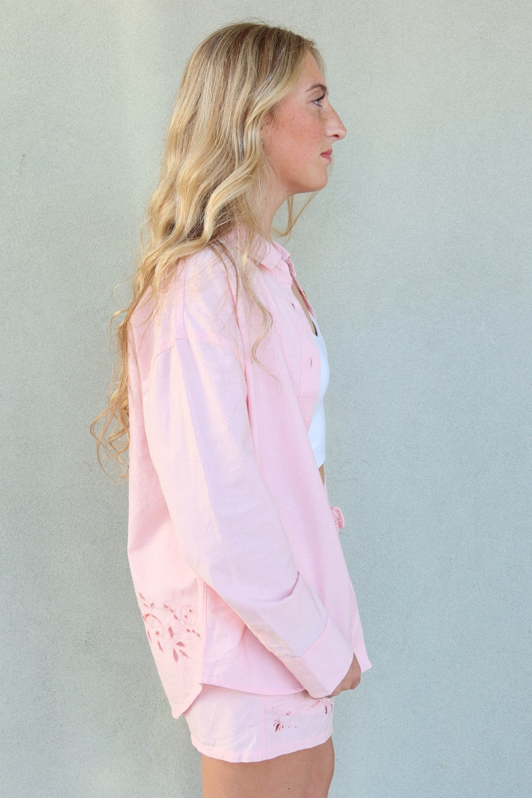 Aura Palm Echo Shirt - Blush Pink - Jaffi's