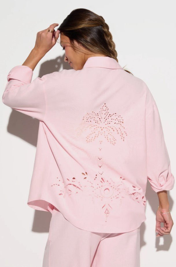 Aura Palm Echo Shirt - Blush Pink - Jaffi's