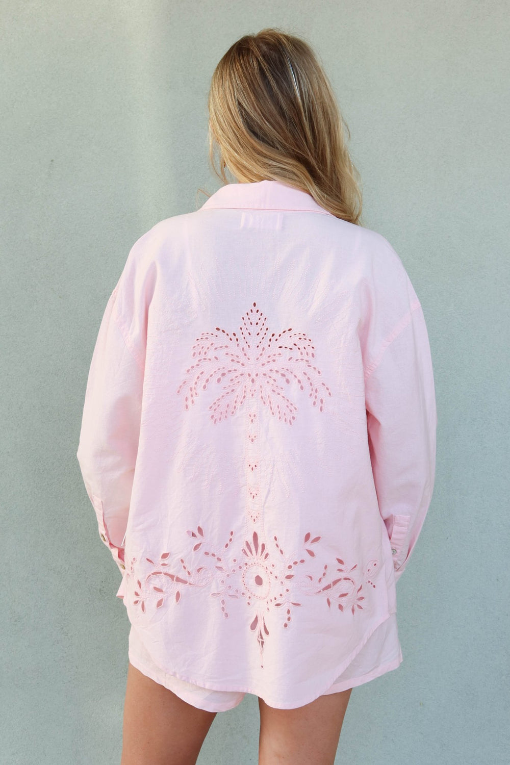 Aura Palm Echo Shirt - Blush Pink - Jaffi's
