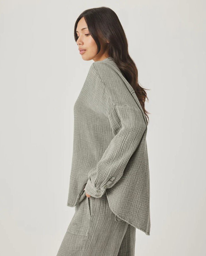Ava Gauze Button Down - Eucalyptus - Jaffi's