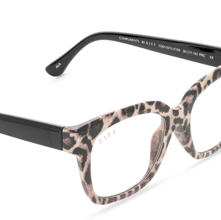 Ava Blue Light Readers - Leopard Tortoise