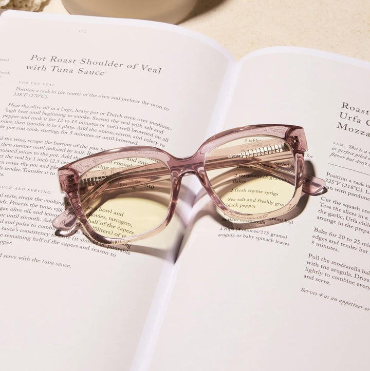 Ava Blue Light Readers - Light Pink Crystal