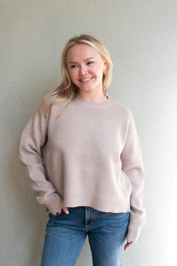 Axel Crewneck Sweater - Heather Latte - Jaffi&