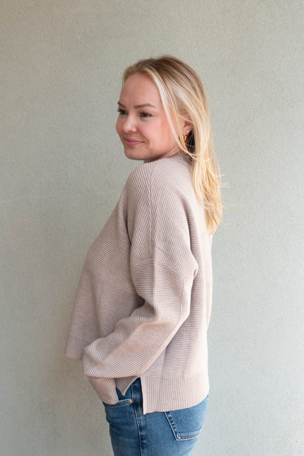 Axel Crewneck Sweater - Heather Latte - Jaffi's