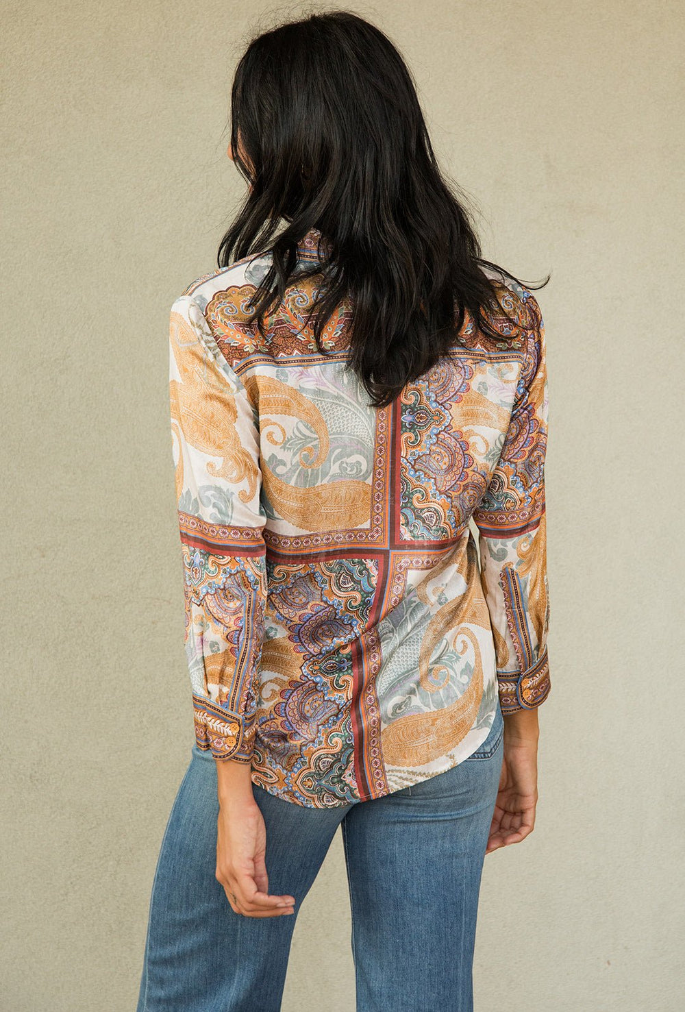 Babette Button Down Blouse - Brown - Jaffi's