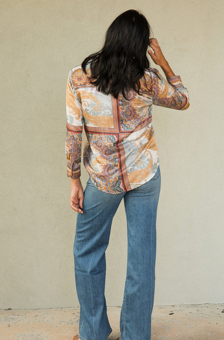 Babette Button Down Blouse - Brown - Jaffi&