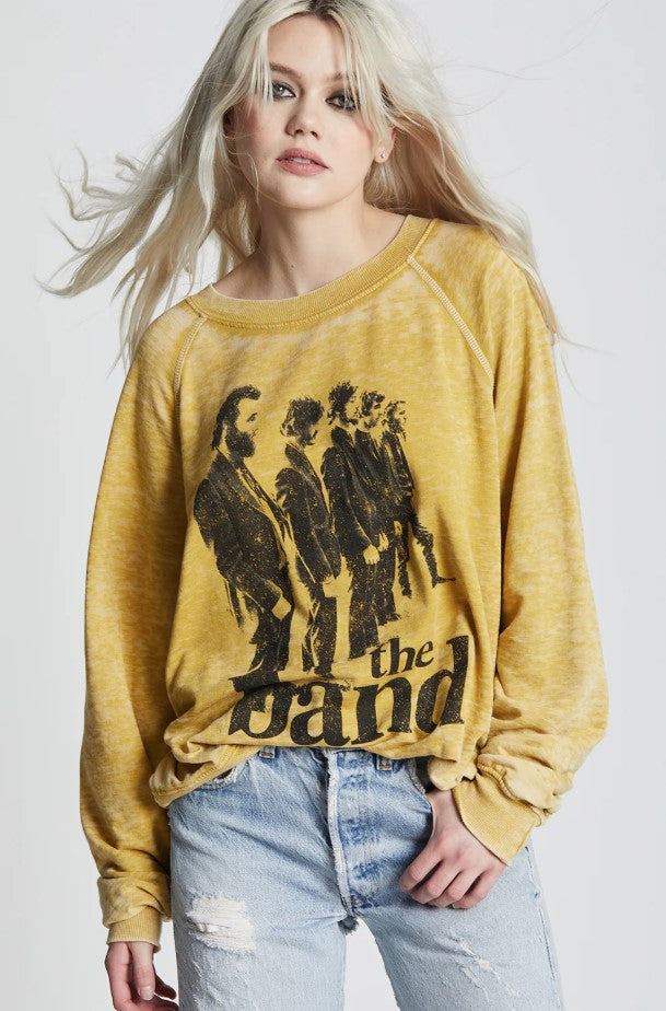 The Band Burnout Sweatshirt - Mustard