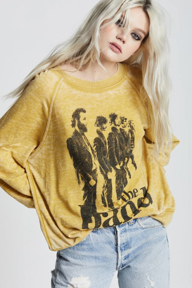 The Band Burnout Sweatshirt - Mustard