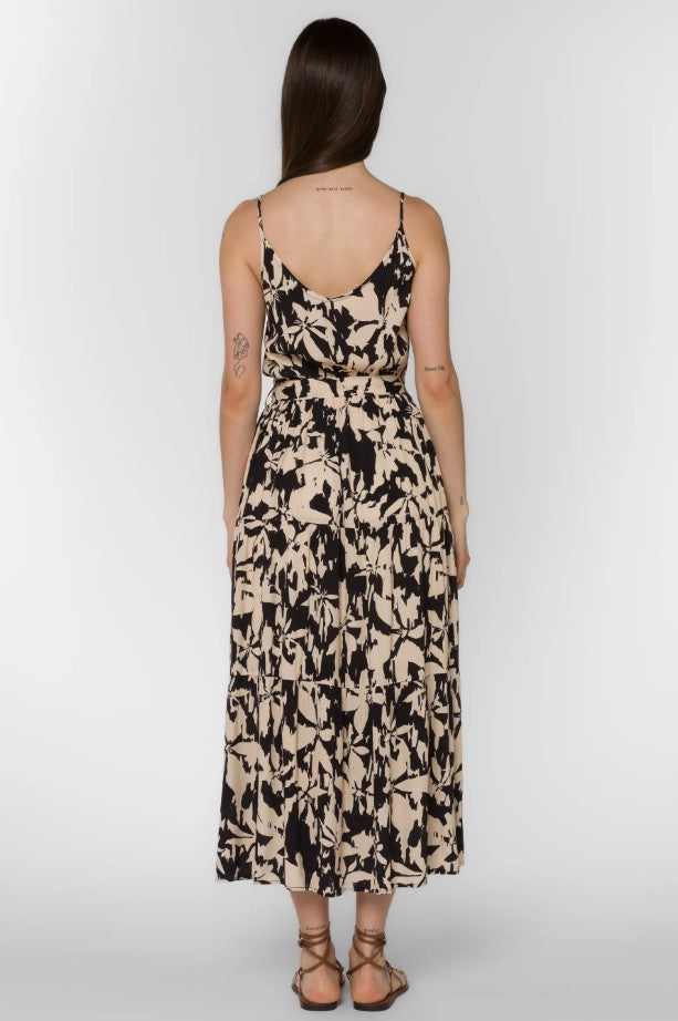 Barbados Black Cream Floral Dress