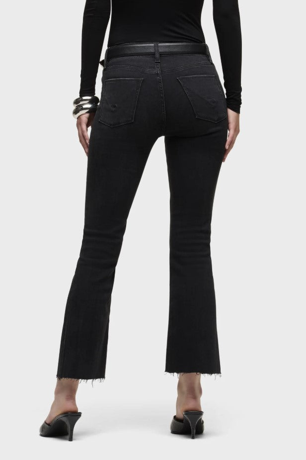 Barbara High Rise Crop Boot - Dark Raven