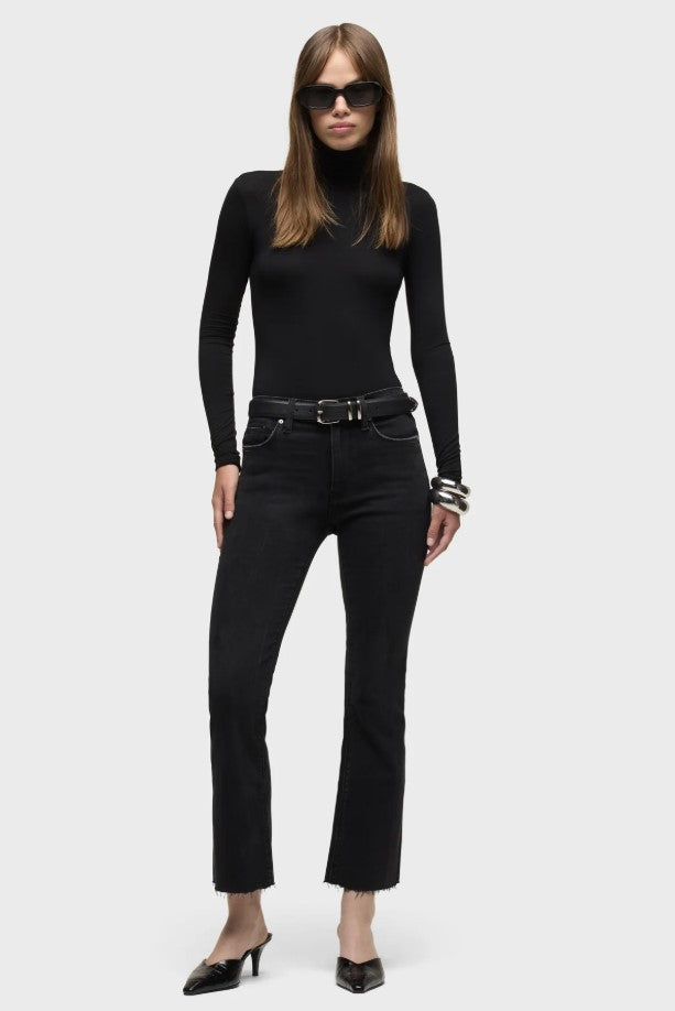Barbara High Rise Crop Boot - Dark Raven