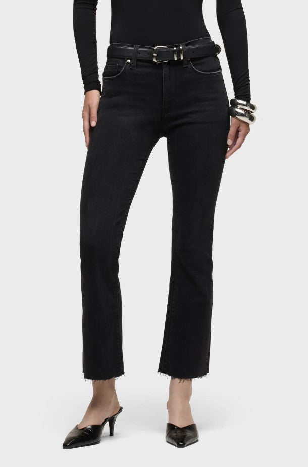 Barbara High Rise Crop Boot - Dark Raven