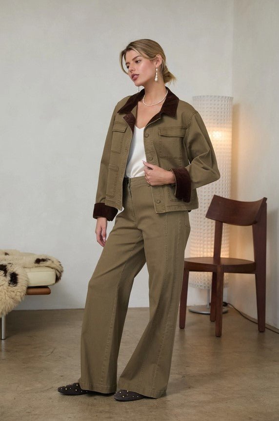 Barn Jacket - Olive/Brown - Jaffi&